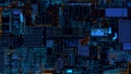 Abstract circuit board background. Computer parts, microcircuits on an electronic board. Futuristic data processing on Royalty Free Stock Photo