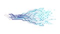 Abstract Circuit Board Data Flow Tech Background, vector design Generative AI Royalty Free Stock Photo