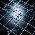 Abstract Circuit Board Grid with Glowing Lines Royalty Free Stock Photo