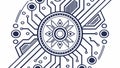 Abstract Circuit Board Mandala Tech Pattern Vector, vector design Generative AI Royalty Free Stock Photo