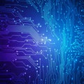 An abstract circuit board pattern over a gradient blue and purple Royalty Free Stock Photo