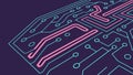 Abstract Circuit Board Pattern Vector, High-Tech Background, vector design Generative AI Royalty Free Stock Photo