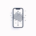 Abstract circuit board on the smartphone. Technology concept. Vector illustration Royalty Free Stock Photo