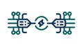 Abstract circuit connection node, data network, digital integration vector design Generative AI Royalty Free Stock Photo