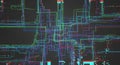 Abstract circuit network glowing lines Royalty Free Stock Photo