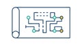 Abstract Circuit Path Map, Digital Connectivity Routes, vector design Generative AI Royalty Free Stock Photo