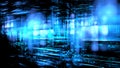 Abstract circuits and glow squares, luminous 3d objects, tilt-shift lenses, richly detailed backgrounds, symmetrical chaos,