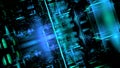 Abstract circuits and glow squares, luminous 3d objects, tilt-shift lenses, richly detailed backgrounds, symmetrical chaos,