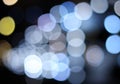 Abstract circular bokeh background of city lights Royalty Free Stock Photo