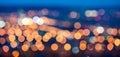 Abstract circular bokeh background, city lights in the twilight