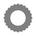 Abstract Circular Zig Zag Lines Pattern for Decorative Round Frame Royalty Free Stock Photo