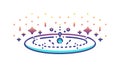 Abstract Circular Data Points, Network Connectivity Flow, vector design Generative AI Royalty Free Stock Photo