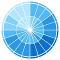 Abstract circular diagram with a blue monochromatic gradient color palette Royalty Free Stock Photo