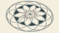 Abstract circular geometric pattern with overlapping shapes design vector design Generative AI Royalty Free Stock Photo