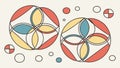 Abstract Circular Geometric Pattern, vector design Generative AI Royalty Free Stock Photo