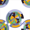 Abstract circular geometric vector bright colorful regular pattern