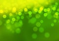 Abstract circular green bokeh background.