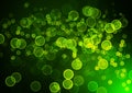 Abstract circular green bokeh background.