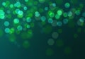 Abstract circular green bokeh background.