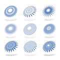 Abstract Circular Icons. Blue Design Elements Set Royalty Free Stock Photo