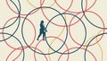 Abstract Circular Line Pattern Design Element, vector design Generative AI Royalty Free Stock Photo