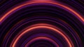 Abstract circular neon lines. Animation. Pulsing neon semicircular lines on black background. Abstract background of