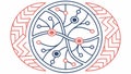 Abstract Circular Network Pattern, Connectivity, vector design Generative AI Royalty Free Stock Photo