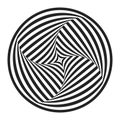 Abstract Circular Op Art Lines Pattern with Rotation Torsion Illusion Effect Royalty Free Stock Photo