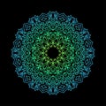 Symmetric mandala future colorful gradient