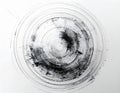 Abstract Circular Pattern With Black Ink Splatter On White Background Royalty Free Stock Photo