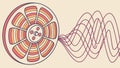 Abstract circular pattern, dynamic concentric rings and optical design, vector design Generative AI Royalty Free Stock Photo