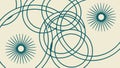 Abstract circular patterns with wavy lines in cool tones, vector design Generative AI Royalty Free Stock Photo