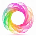 Abstract Circular Rainbow Spectrum Blend on White Background with Blend Lines Royalty Free Stock Photo