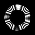 Abstract circular rotating design element on black background