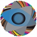 Abstract Circular Swirl of Colorful Layered Shapes and Patterns vector Royalty Free Stock Photo