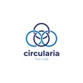 Abstract Circular Tangled Circle Logo Design Template