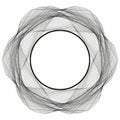 Abstract circular web. Geometric vector pattern. Black symmetrical design. Mesh network art. Royalty Free Stock Photo