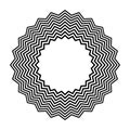Abstract Circular Zig Zag Lines Pattern for Decorative Round Frame Royalty Free Stock Photo