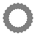 Abstract Circular Zig Zag Lines Pattern for Decorative Round Frame Royalty Free Stock Photo