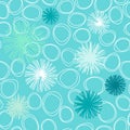 Abstract cirles and flowers seamless pattern