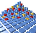 Abstract city block data cubes pyramid