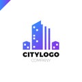 Abstract city building logo design concept. Symbol icon of residential, apartment and city landscape. Royalty Free Stock Photo