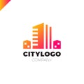 Abstract city building logo design concept. Royalty Free Stock Photo