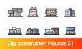 City constructor flat line. Houses