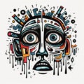 Abstract City Head With Emotional Distortion And Graffiti Style Royalty Free Stock Photo
