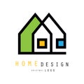 Abstract houses for logo of construction or architecture company. Vector emblem for store with home decor items