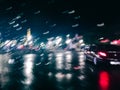 abstract city lights in motion, Paris at night - travel in Europe concept Royalty Free Stock Photo