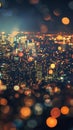 Abstract City Lights at Night with Bokeh Effect. Generative ai Royalty Free Stock Photo