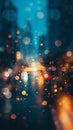 Abstract City Lights at Night with Bokeh Effect. Generative ai Royalty Free Stock Photo