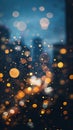 Abstract City Lights at Night with Bokeh Effect. Generative ai Royalty Free Stock Photo